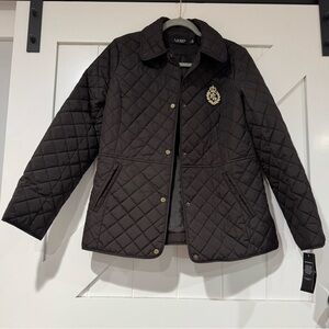 Lauren Ralph Lauren Dark Brown Quilted Puffer Jacket